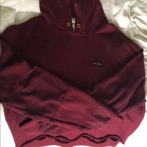Victoria’s Secret PINK Cropped Mesh Sleeve Hoodie